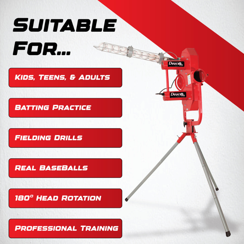 Deuce 75 Heavy Duty Dual Wheel Baseball Pitching Machine